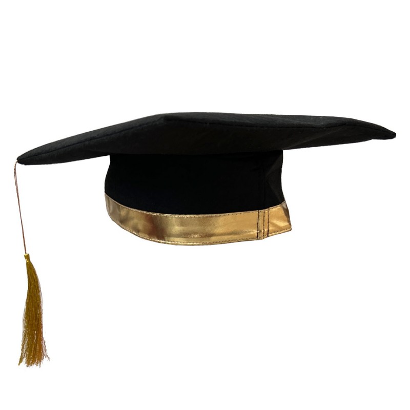 Black & Gold Graduation Mortarboard Hat - NFS Party