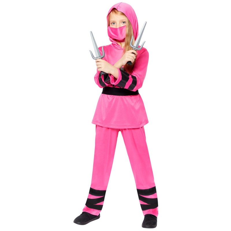 Pink Ninja Girl's Costume 8-10 Years
