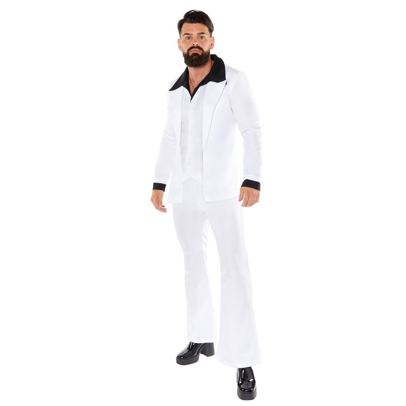 70's White Disco Suit Men's Costume Large