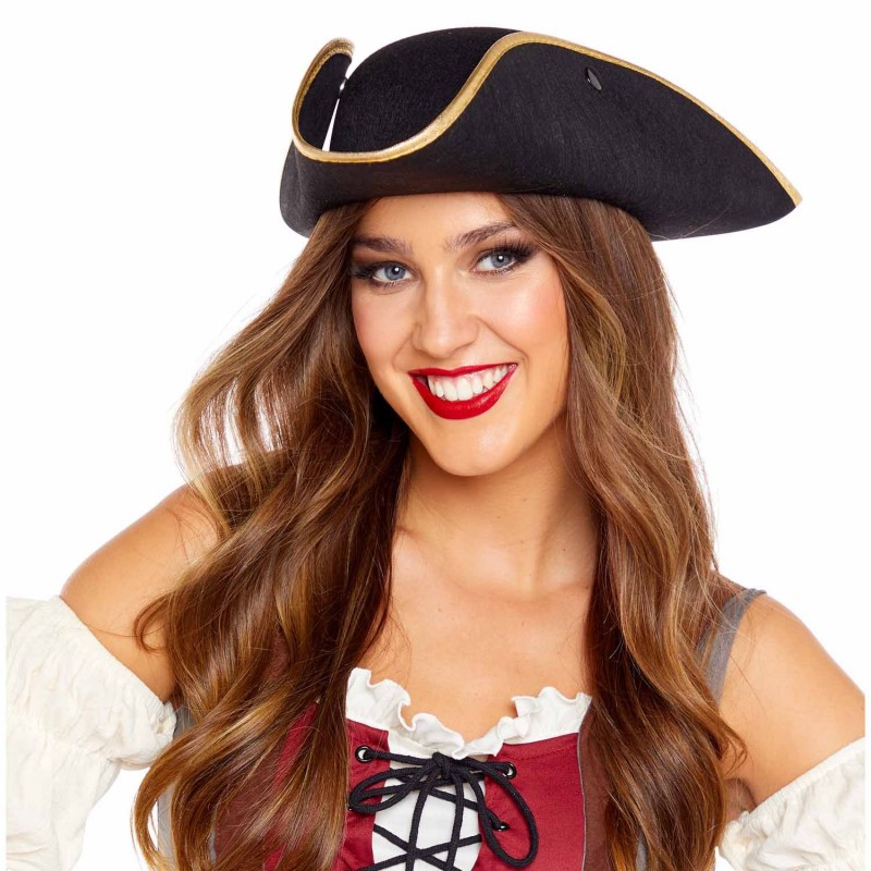 Black & Gold Pirate Molded Hat
