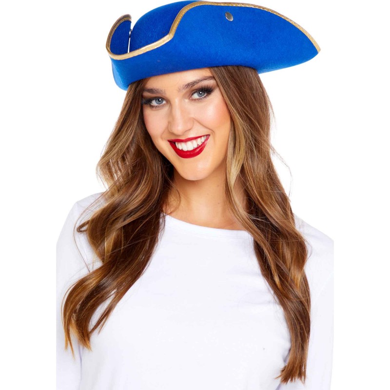 Blue & Gold Pirate Molded Hat