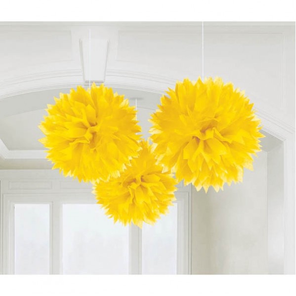 Australia Day Hanging Decorations 40cm Yellow Pack of 3
