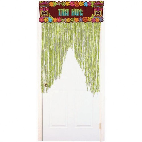 Tropical Fiesta Door Decorations 96.5cm x 137cm Totally Tiki Fringe Curtain