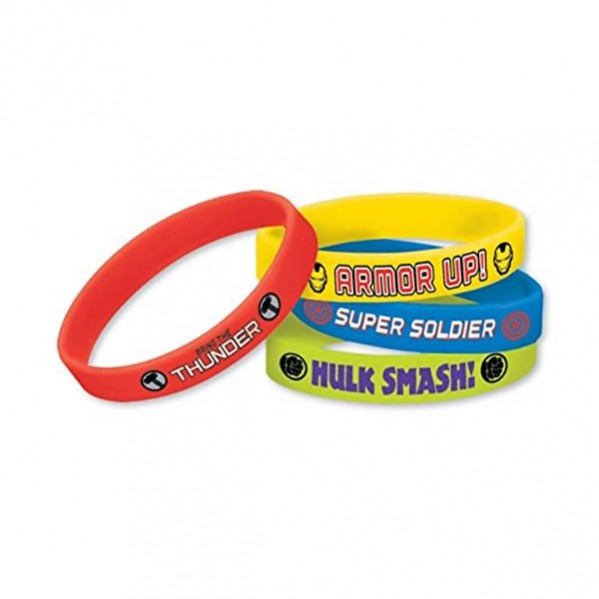 Avengers Favours Rubber Bracelets Assorted Pack of 4