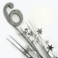 Number 6 Spangles 53cm Silver
