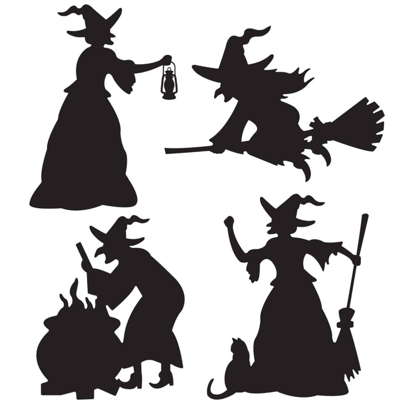Halloween Witches Silhouettes 4 pk - NFS Party