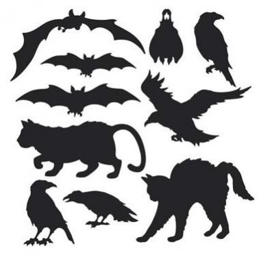 Halloween Black Animal Silhouettes Cutouts 10 pk Halloween Black Animal Silhouettes Cutouts 10 pk