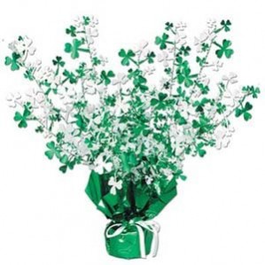 St Patrick's day Shamrocks Gleam n Burst Spray Centrepiece 38cm