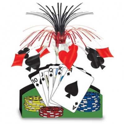 Casino Party Decorations Playing Cards & Poker Chips Centrepieces