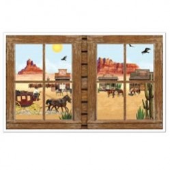 Cowboy Western Window Insta-Theme Props 96cm x 157cm