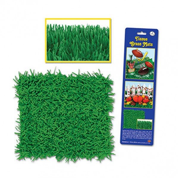Green Tissue Grass Mat 38cm x 76cm 2 pk