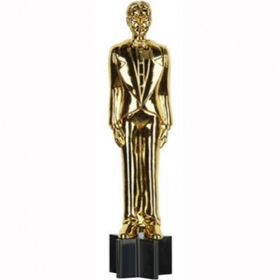 Gold & Black Hollywood Awards Night Male Statuette Cutout 1.67m