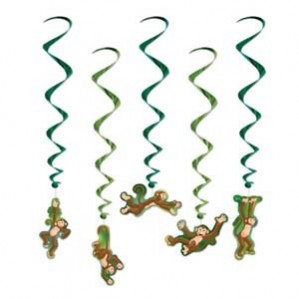 Monkey Love Hanging Decorations 100cm Pack of 5