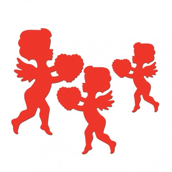 Red Cupid & Heart Cutouts 6 pk