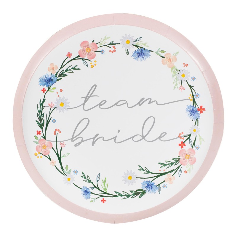 Bridal Shower Party Supplies - Dinner Plates Boho Bride Team Bride