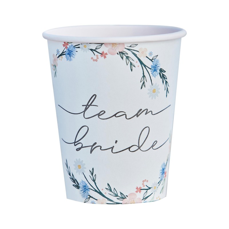 Bridal Shower Party Supplies - Paper Cups Boho Bride Team Bride
