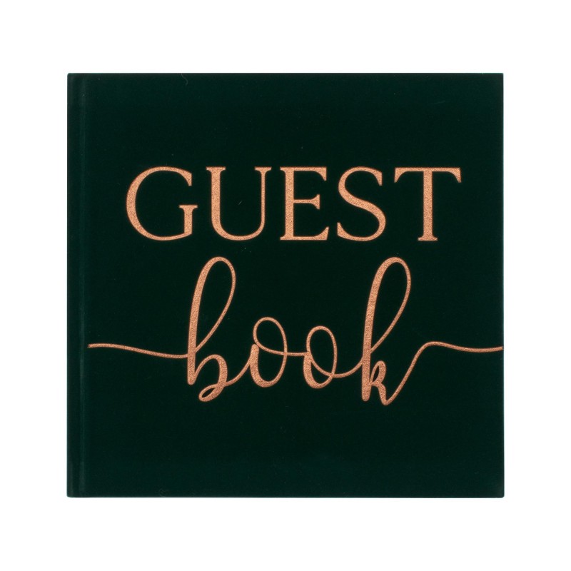 Wedding Party Supplies - Keepsake Book Green Velvet Bronze Guest Book - NFS Party