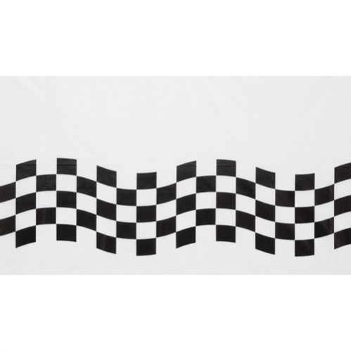 Black & White Check Paper Table Cover 137cm x 259cm