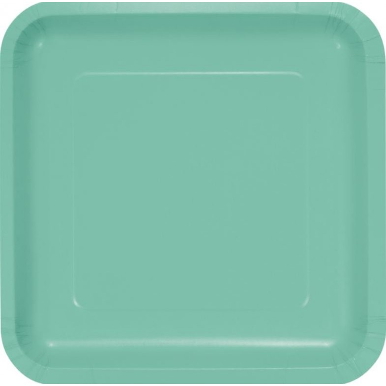 Fresh Mint Green Square Dinner Plates 23cm 18 pk