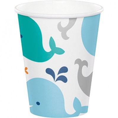 Lil Spout Paper Cups 266ml Blue Pack of 8