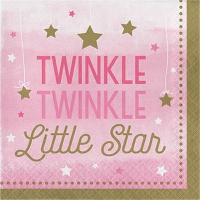 Girl One Little Star Twinkle Twinkle Little Star Lunch Napkins Pack of 16