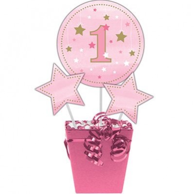 Girl One Little Star Stars & No. 1 Sticks Centrepieces Pack of 3