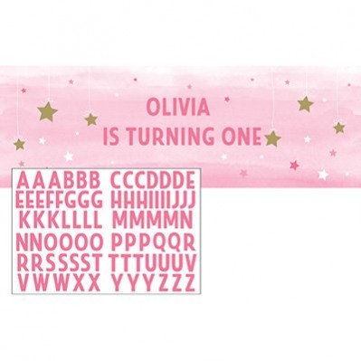 Girl One Little Star Personalize It Banner 51cm x 152cm