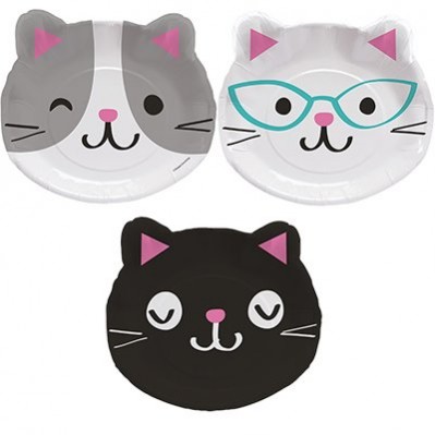 Purrfect Shaped Dinner Plates 23cm 8 pk Purrfect Shaped Dinner Plates 23cm 8 pk