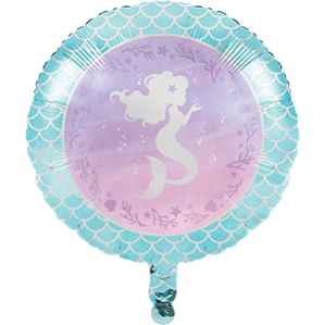 Mermaid Shine Iridescent Round Foil Balloon 45cm