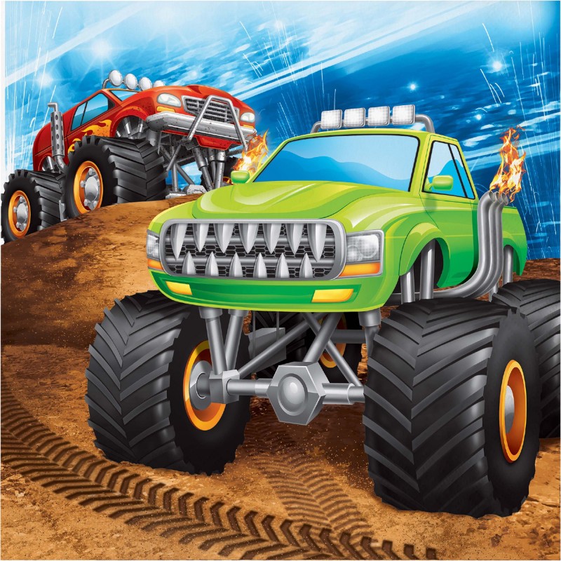 Monster Truck Rally Happy Birthday! Lunch Napkins 16 pk - NFS Party