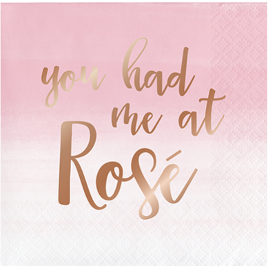 Rose Gold Bridal Shower Rose All Day You Had Me At Rose Beverage Napkins Pack of 16