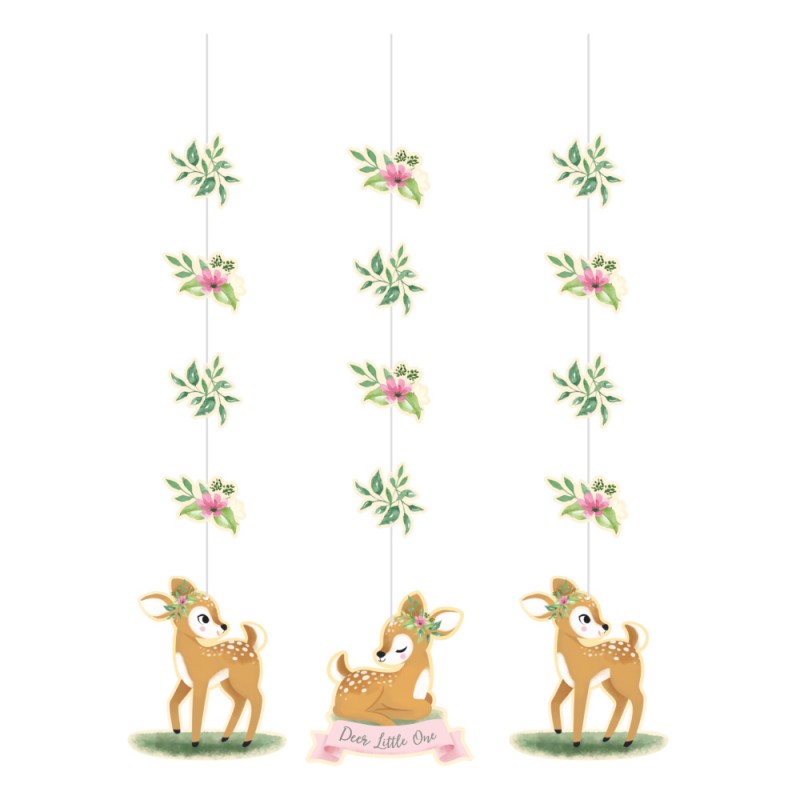 Deer Little One Hanging Decorations 81cm 3 pk - NFS Party