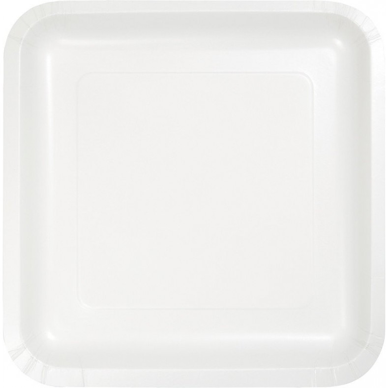 White Square Lunch Plates 18cm 18 pk