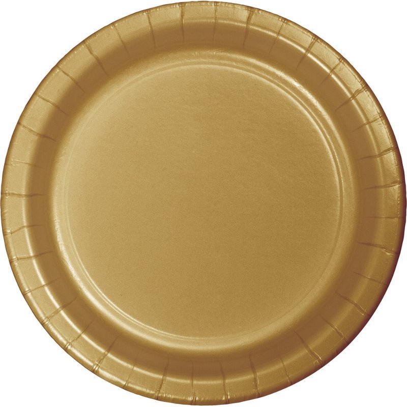 Glittering Gold Round Dinner Plates 23cm 24 pk