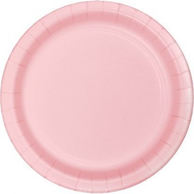 Classic Pink Round Dinner Plates 23cm 24 pk