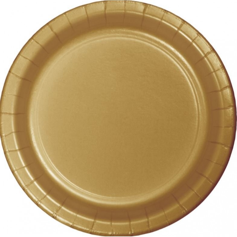 Glittering Gold Round Banquet Plates 26cm 24 pk