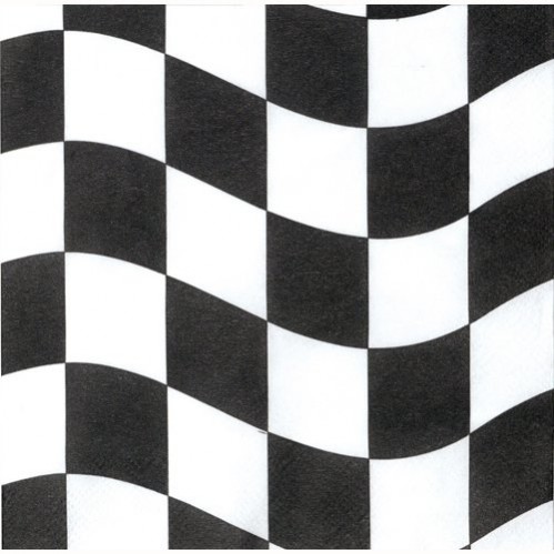 Black & White Check Beverage Napkins 18 pk