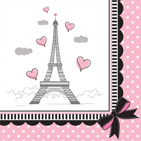 Party in Paris Beverage Napkins Pack of 18