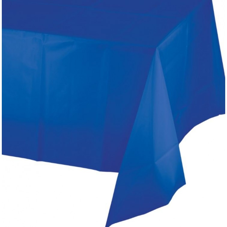 Cobalt Blue Plastic Table Cover 137cm x 274cm
