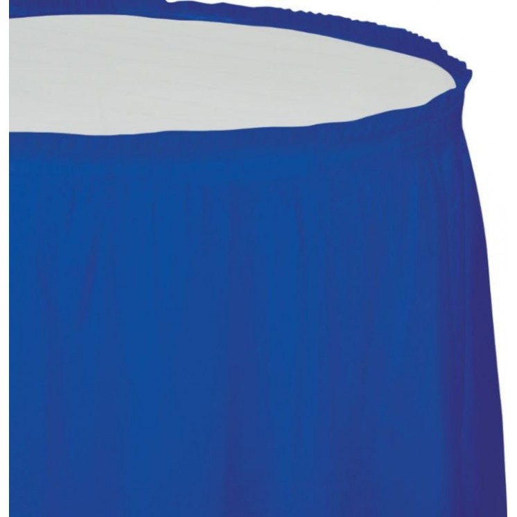 Cobalt Blue Plastic Table Skirt 74cm x 4.26m