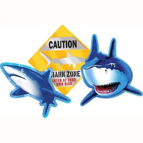 Shark Splash Cutouts 33cm Pack of 3 Shark Splash Cutouts 33cm Pack of 3