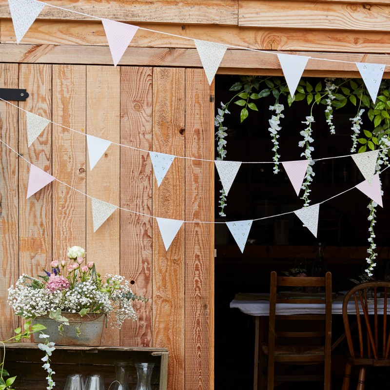 Wedding Rustic Country Floral Bunting Banner