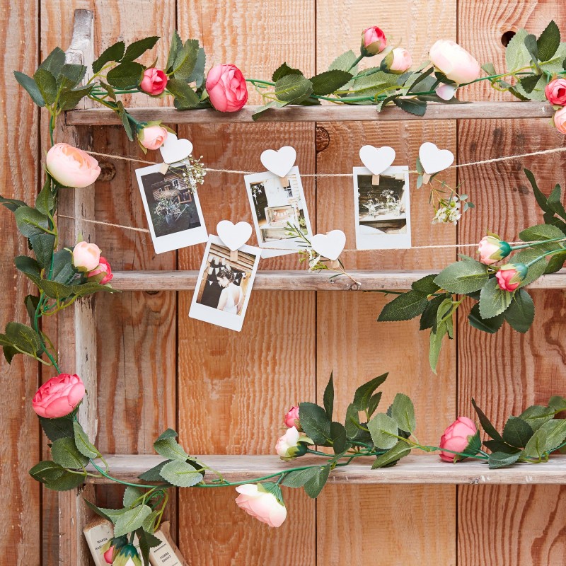 Wedding Pink Rustic Country Flower Garland