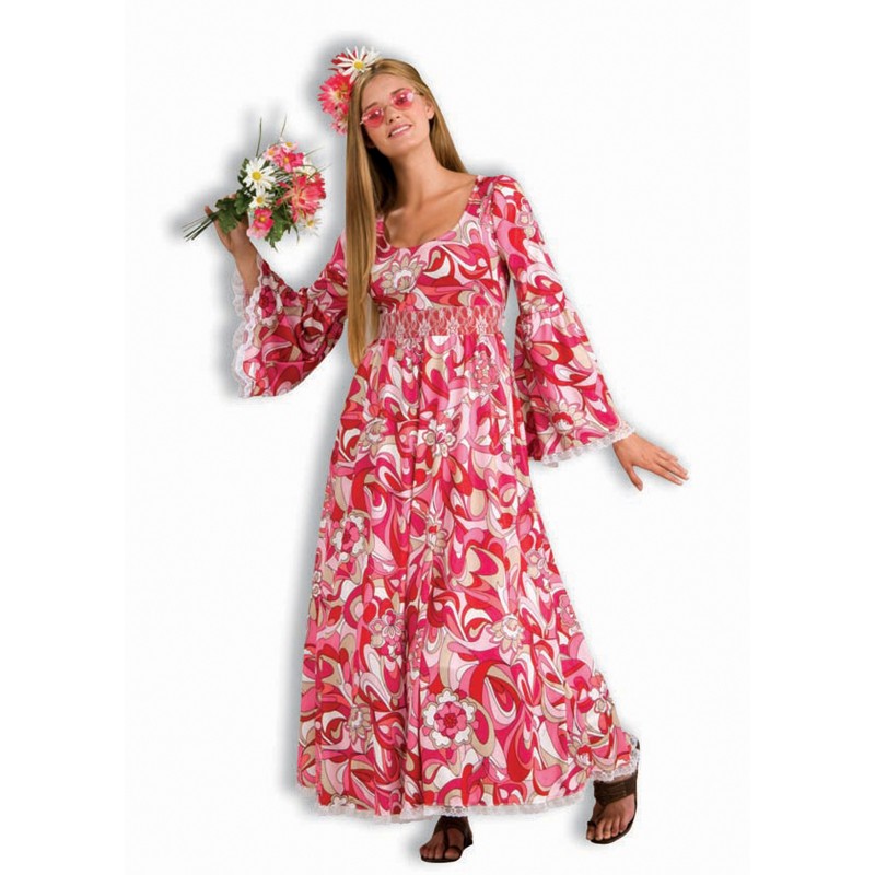 Flower Child Costume Adult Std 1960s