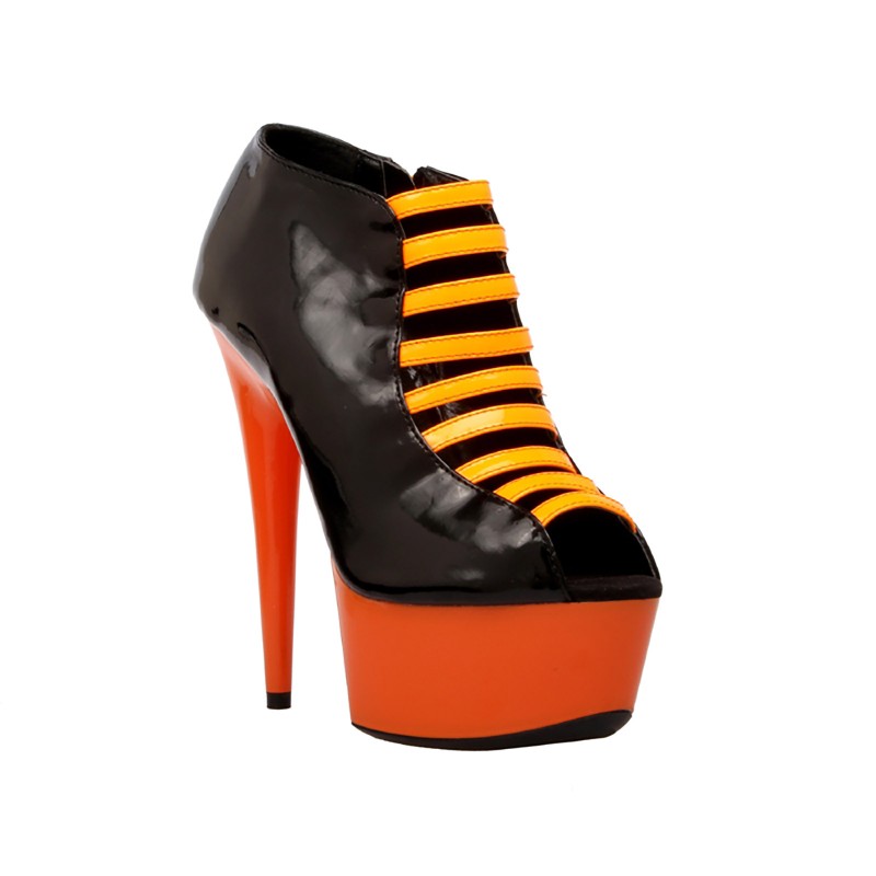 Glow-121 Black And Neon Orange Adult Boots
