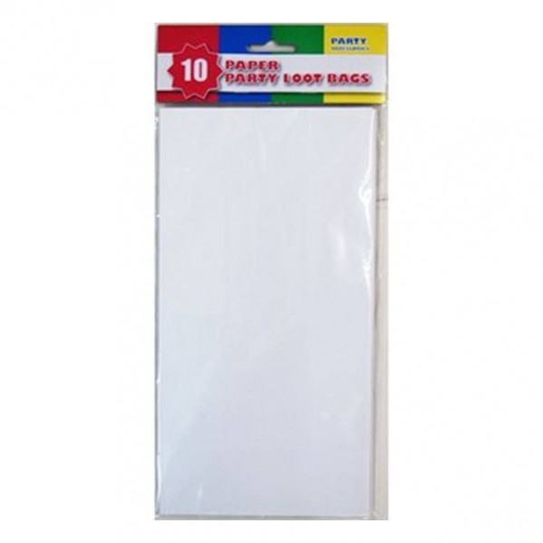 White Favour Bags 13cm x 25cm x 8cm Pack of 10