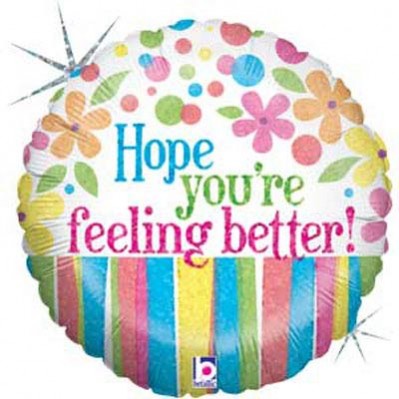 Get Well Foil Balloons 22cm Flowers Hope You're Feeling Better!
