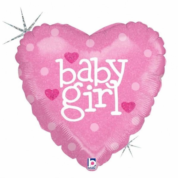 Baby Shower - General Foil Balloons 45cm Pink Holographic Baby Girl