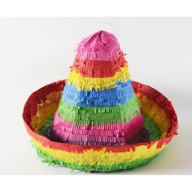 Mexican Fiesta Sombrero 3D Pull String Pinata 48cm x 48cm x 34cm - NFS Party