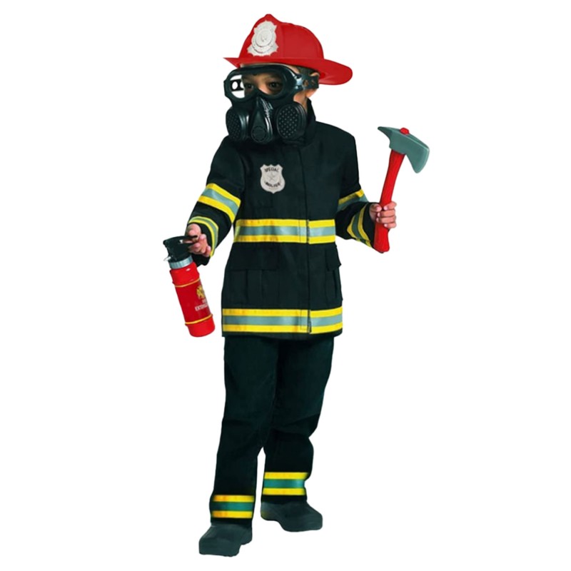 Black Fireman Boy's Costumes 4-6 years